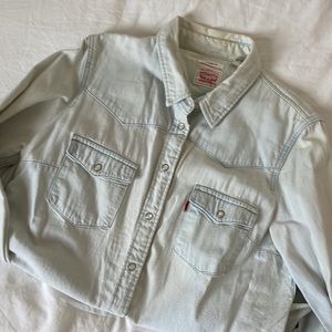 Levi’s • orange tab denim button down shirt